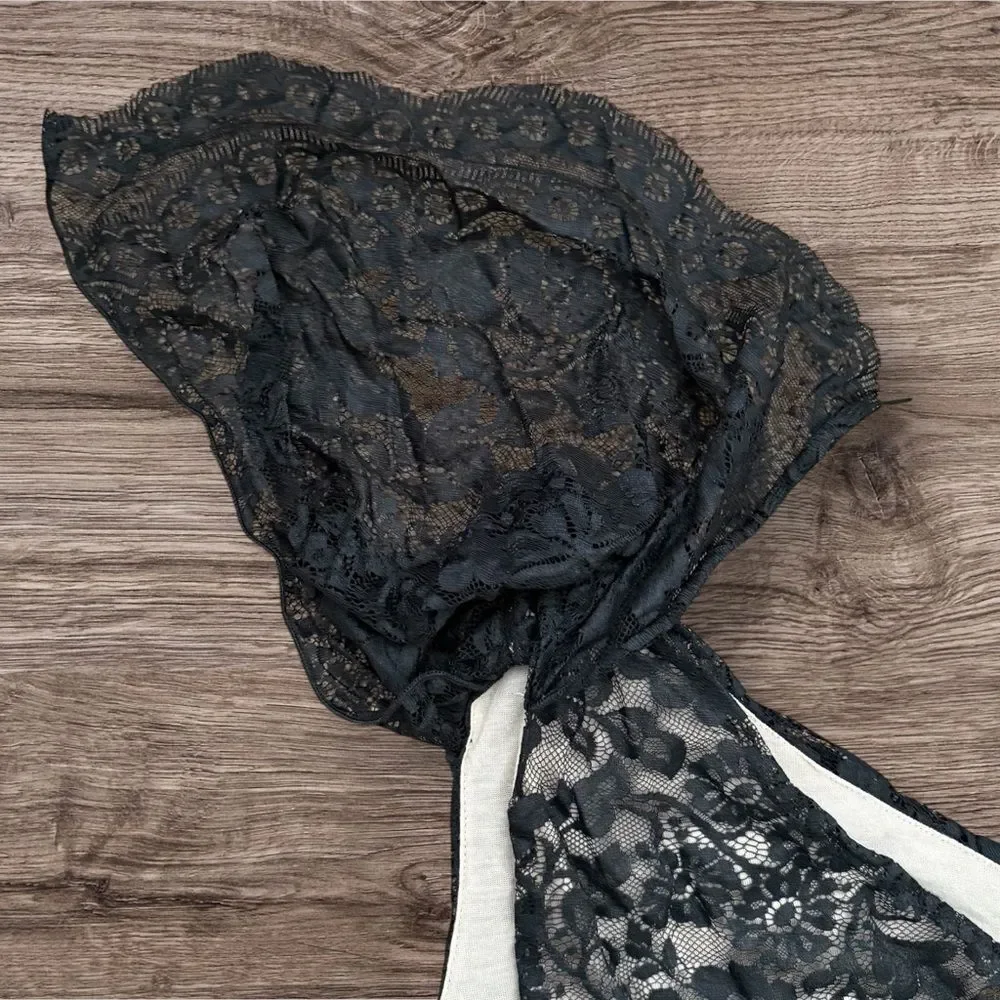 Chelsea & Violet Black Lace One Shoulder Lined Dress
